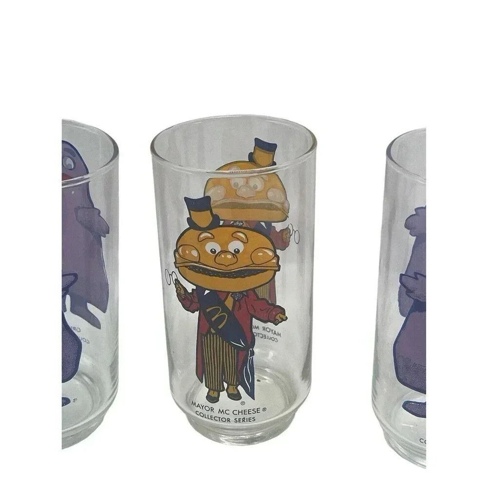 McDonalds McDonaldland Action Series Glasses Set Of 4 VINTAGE 1977 RARE